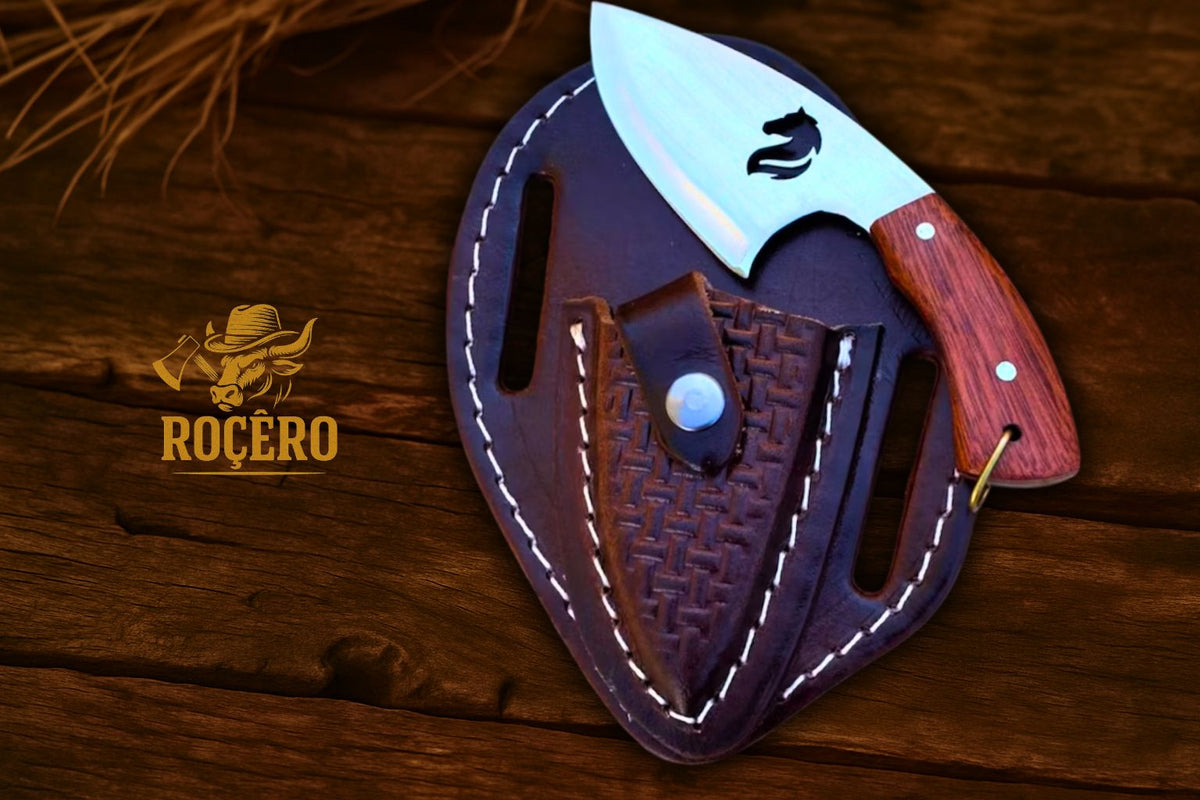Faca CAMPEIRA Inox Skinner com Bainha de Couro – Ideal para Pescaria e Uso Country
