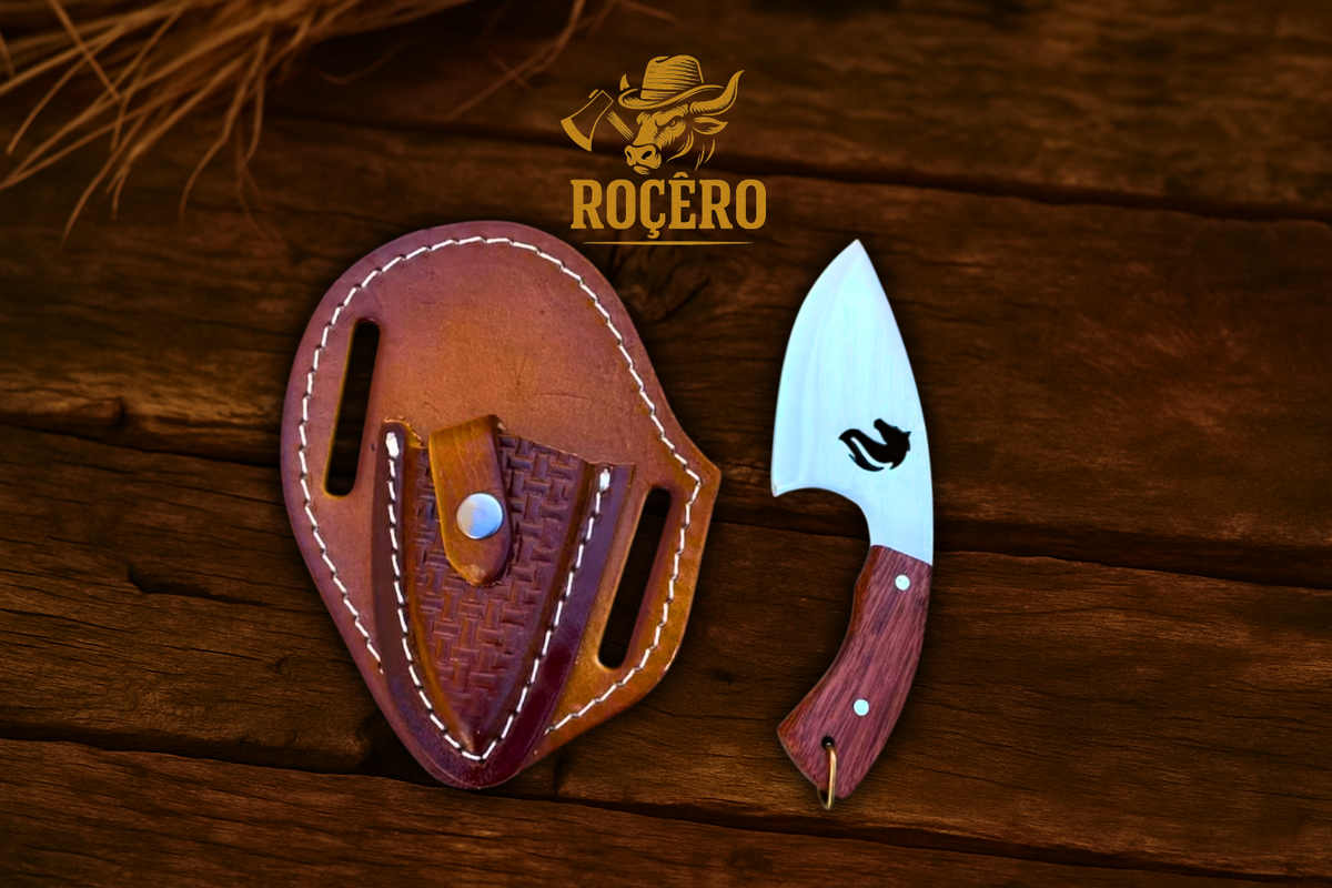 Faca CAMPEIRA Inox Skinner com Bainha de Couro – Ideal para Pescaria e Uso Country