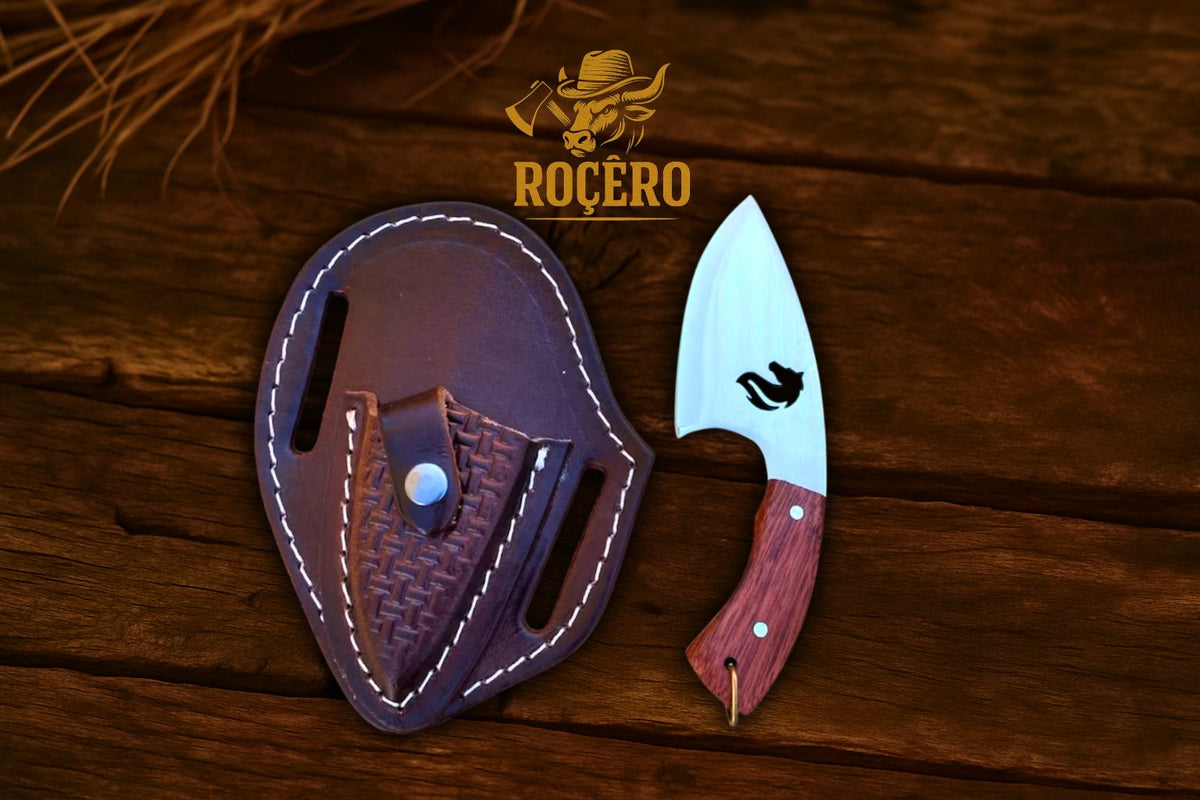 Faca CAMPEIRA Inox Skinner com Bainha de Couro – Ideal para Pescaria e Uso Country