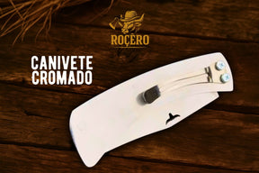 Canivete BICHO SOLTO de Bolso cromado Inox 420 Madeira Artesanal com Presilha – Edição Roçêro